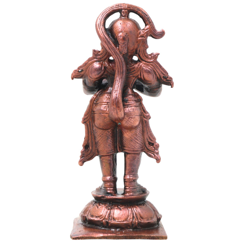 Copper Hanuman Idol Handcrafted Bajrangbali Anjaneya Murti for Pooja, Vastu, Home Decor & Gifting, Brown, 4.5 Inch, 1 Piece