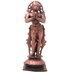Copper Hanuman Idol Handcrafted Bajrangbali Anjaneya Murti for Pooja, Vastu, Home Decor & Gifting, Brown, 4 Inch, 1 Piece