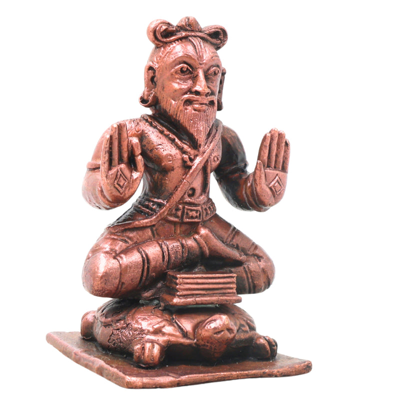 Copper Agastya Maharshi Idol Handcrafted Agastya Muni Chola Style Murti for Pooja, Home Decor & Gifting, Brown, 3 Inch, 1 Piece