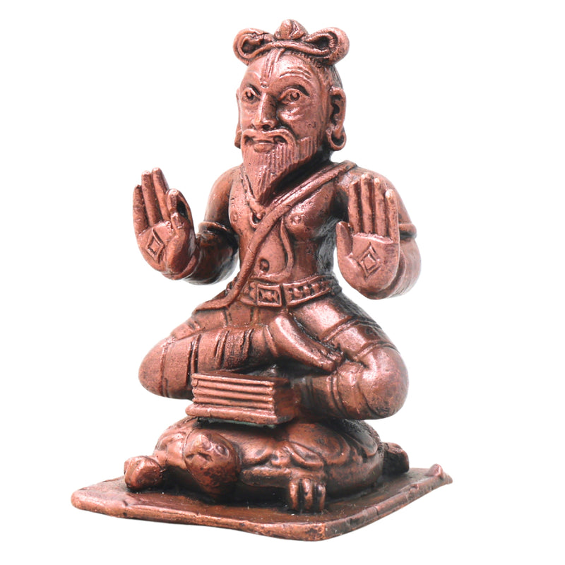 Copper Agastya Maharshi Idol Handcrafted Agastya Muni Chola Style Murti for Pooja, Home Decor & Gifting, Brown, 3 Inch, 1 Piece