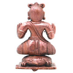 Copper Agastya Maharshi Idol Handcrafted Agastya Muni Chola Style Murti for Pooja, Home Decor & Gifting, Brown, 3 Inch, 1 Piece