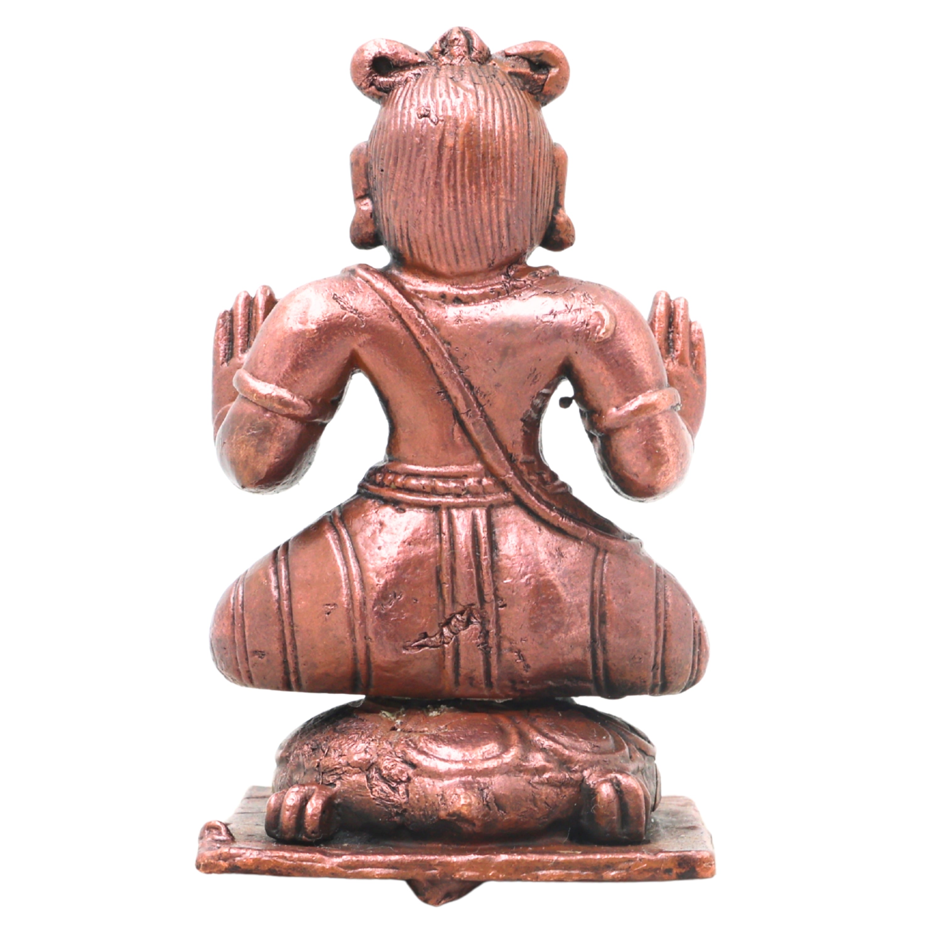 Copper Agastya Maharshi Idol Handcrafted Agastya Muni Chola Style Murti for Pooja, Home Decor & Gifting, Brown, 3 Inch, 1 Piece