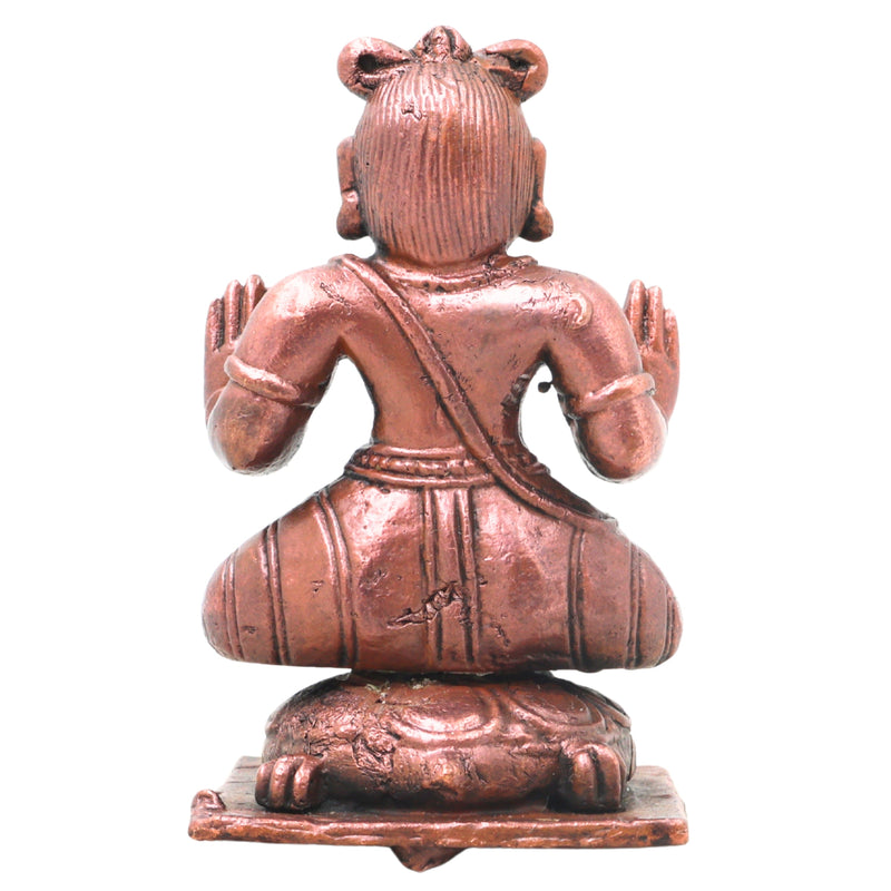 Copper Agastya Maharshi Idol Handcrafted Agastya Muni Chola Style Murti for Pooja, Home Decor & Gifting, Brown, 3 Inch, 1 Piece