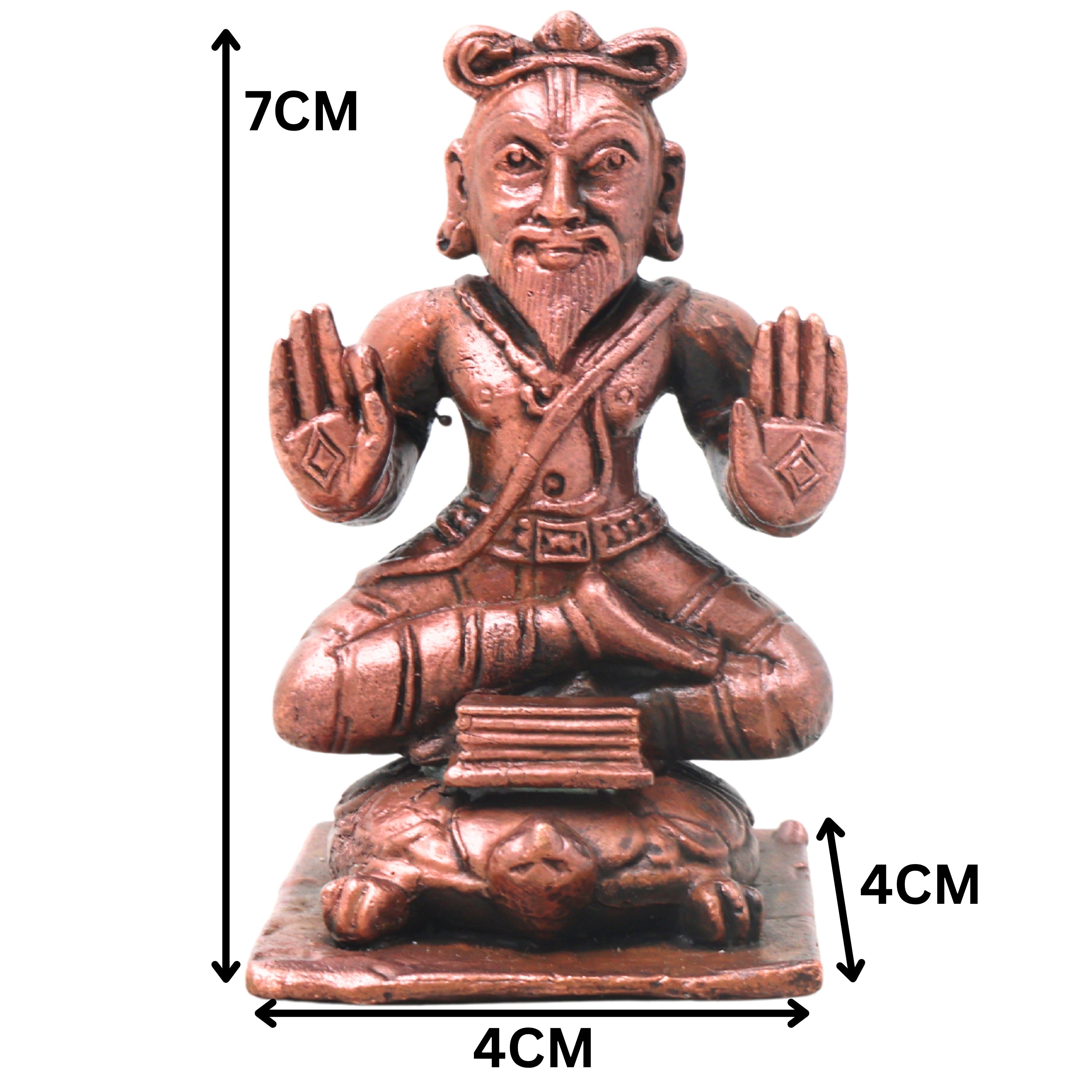 Copper Agastya Maharshi Idol Handcrafted Agastya Muni Chola Style Murti for Pooja, Home Decor & Gifting, Brown, 3 Inch, 1 Piece