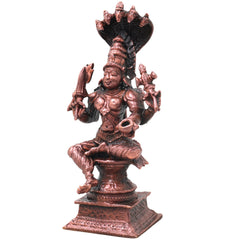 Copper Mariamman Idol with Nag Aura Handcrafted Traditional Amman Devi Murti for Pooja, Home Decor & Gifting, Brown, 5 Inch, 1 Piece