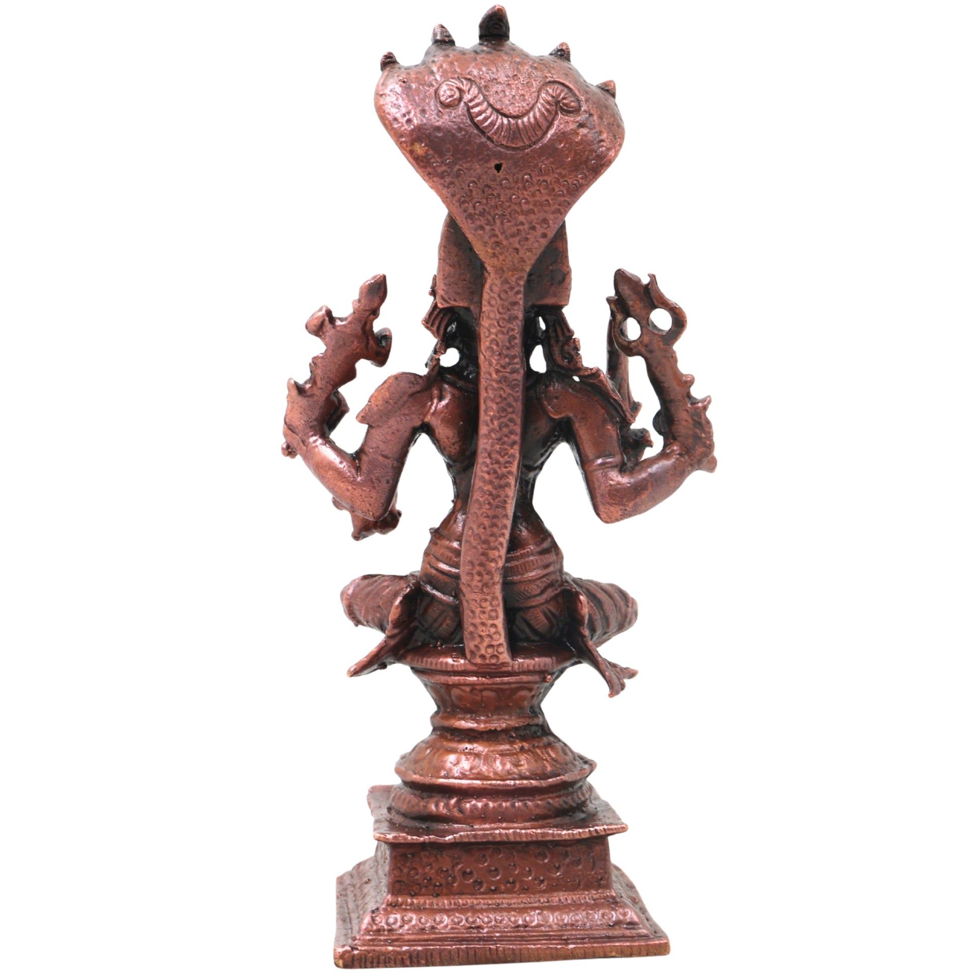 Copper Mariamman Idol with Nag Aura Handcrafted Traditional Amman Devi Murti for Pooja, Home Decor & Gifting, Brown, 5 Inch, 1 Piece