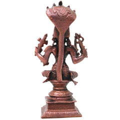 Copper Mariamman Idol with Nag Aura Handcrafted Traditional Amman Devi Murti for Pooja, Home Decor & Gifting, Brown, 5 Inch, 1 Piece