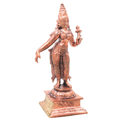 Copper Bhudevi Idol Handcrafted Bhoomi Mata Prithvi Devi Traditional Chola Murti for Pooja, Decor & Gifting, Brown, 5 Inch, 1 Piece