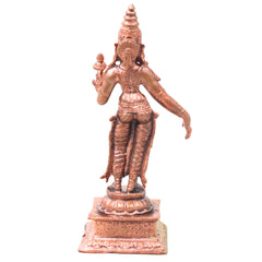 Copper Bhudevi Idol Handcrafted Bhoomi Mata Prithvi Devi Traditional Chola Murti for Pooja, Decor & Gifting, Brown, 5 Inch, 1 Piece