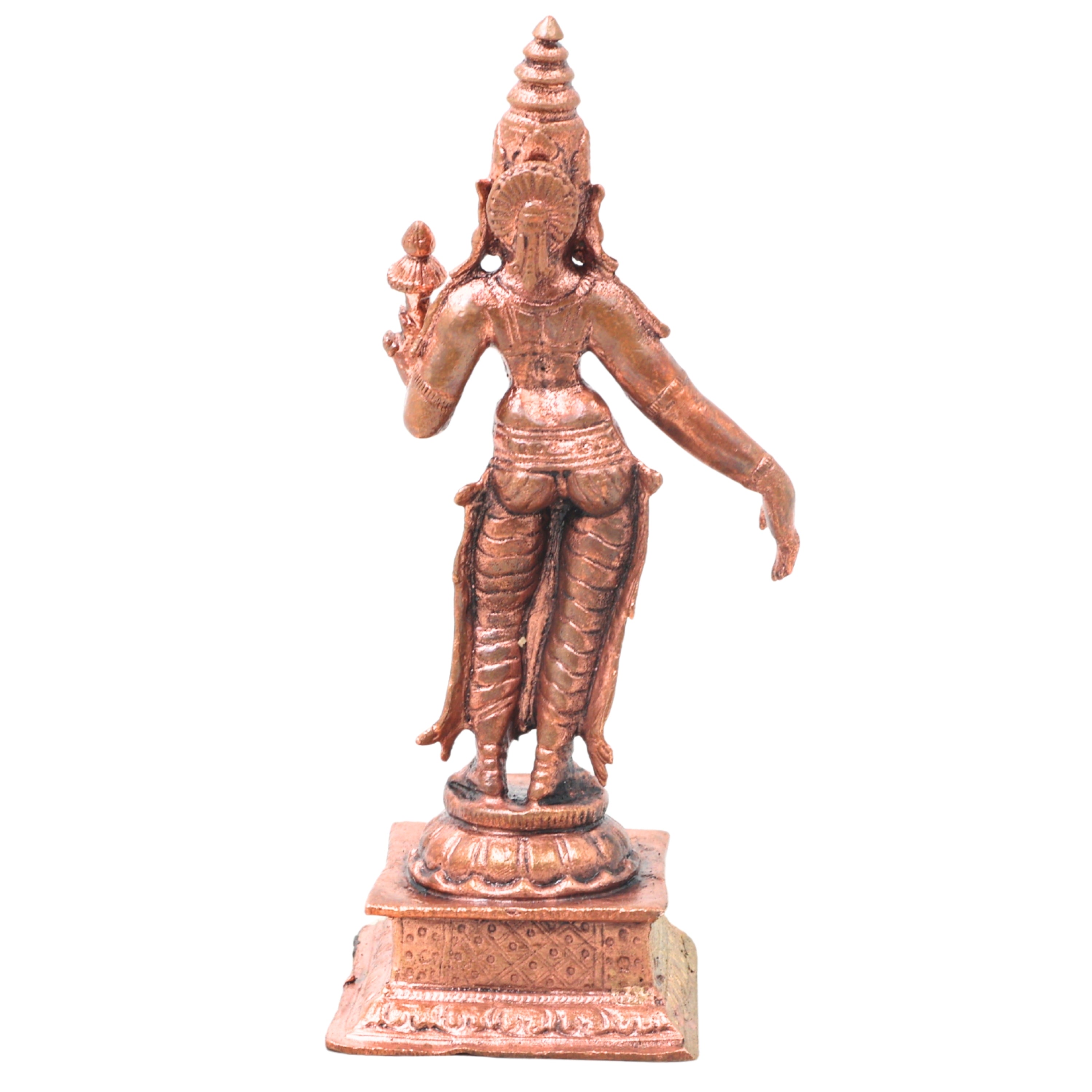 Copper Bhudevi Idol Handcrafted Bhoomi Mata Prithvi Devi Traditional Chola Murti for Pooja, Decor & Gifting, Brown, 5 Inch, 1 Piece