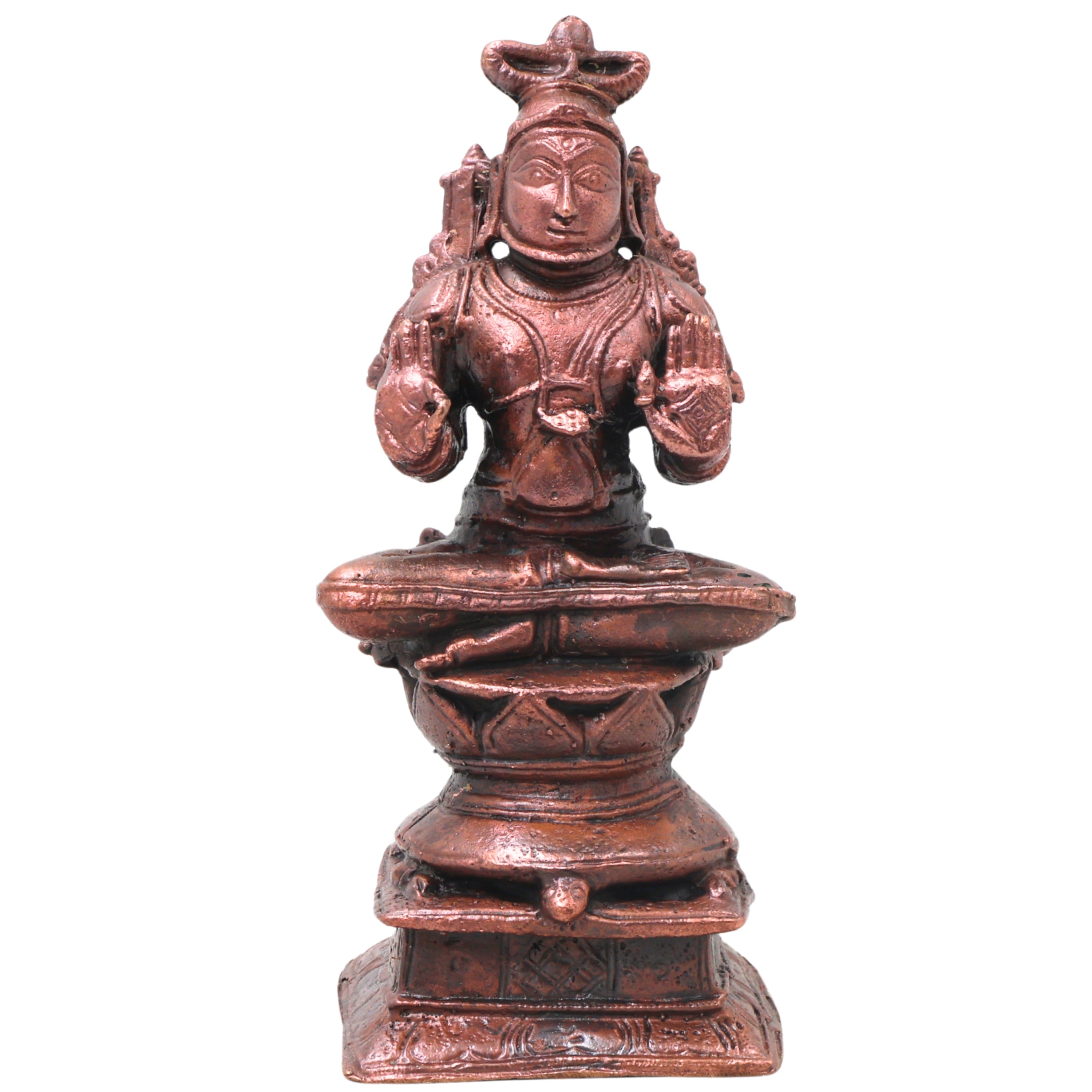 Copper Agastya Maharshi Idol Handcrafted Agathiyar Sage Murti Traditional Chola Sculpture for Pooja & Gifting, Brown, 5 Inch, 1 Piece