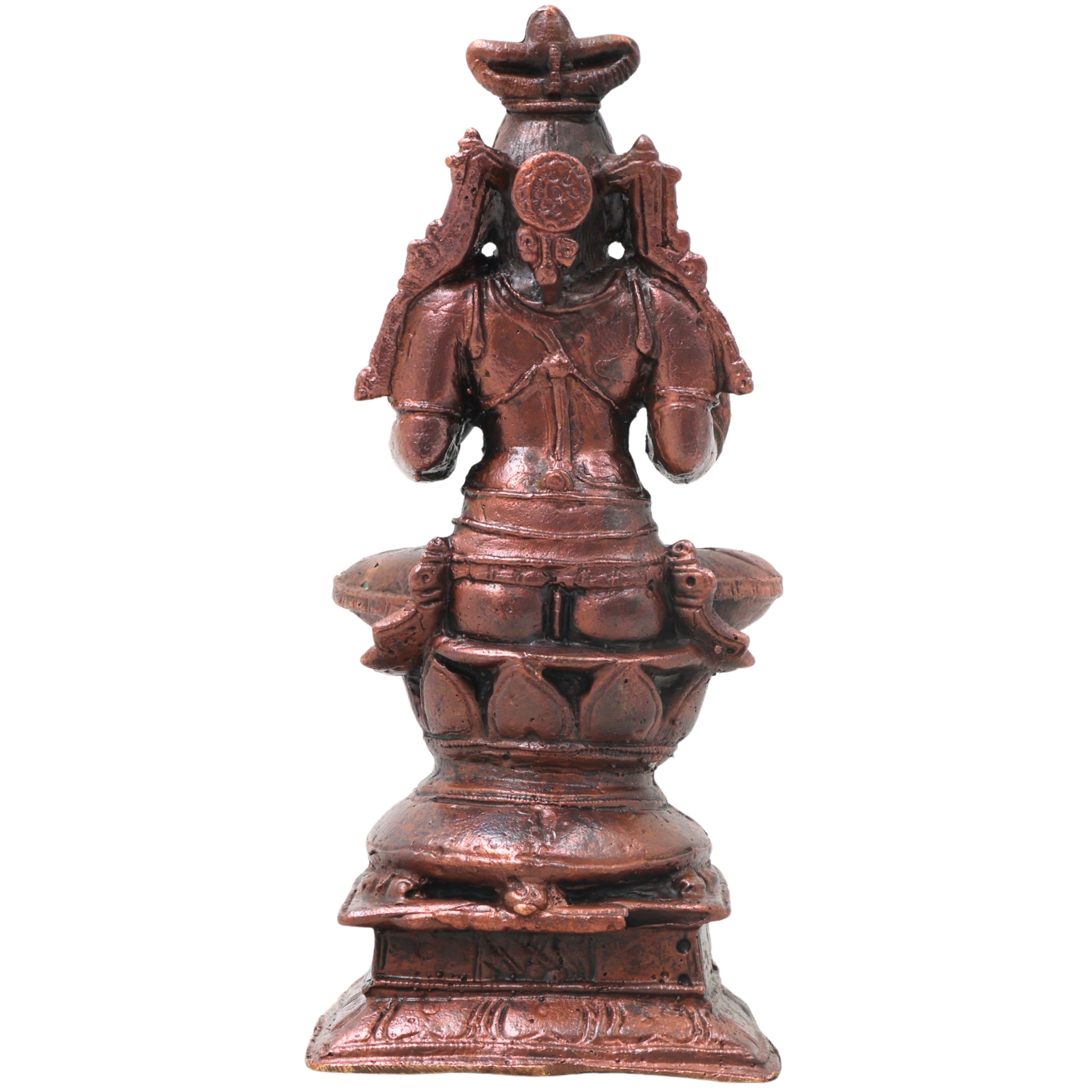 Copper Agastya Maharshi Idol Handcrafted Agathiyar Sage Murti Traditional Chola Sculpture for Pooja & Gifting, Brown, 5 Inch, 1 Piece