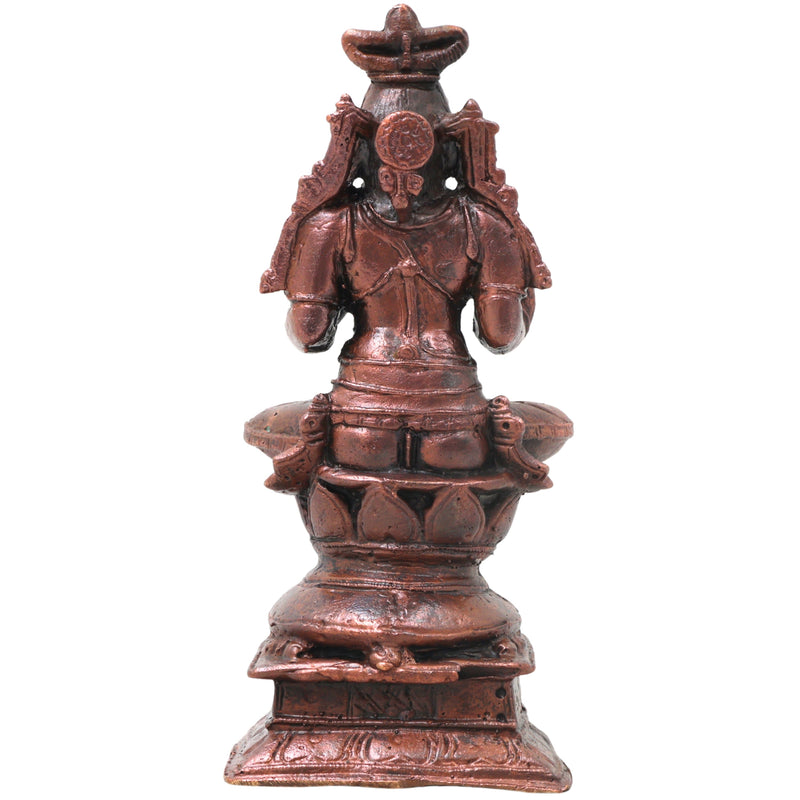 Copper Agastya Maharshi Idol Handcrafted Agathiyar Sage Murti Traditional Chola Sculpture for Pooja & Gifting, Brown, 5 Inch, 1 Piece