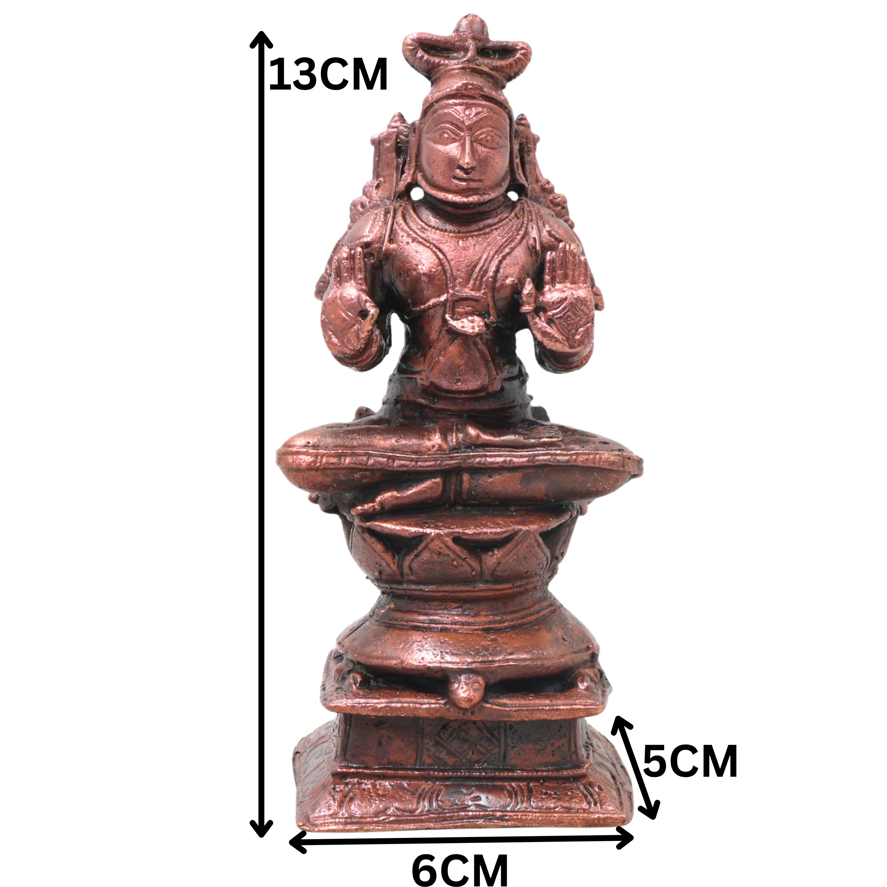 Copper Agastya Maharshi Idol Handcrafted Agathiyar Sage Murti Traditional Chola Sculpture for Pooja & Gifting, Brown, 5 Inch, 1 Piece