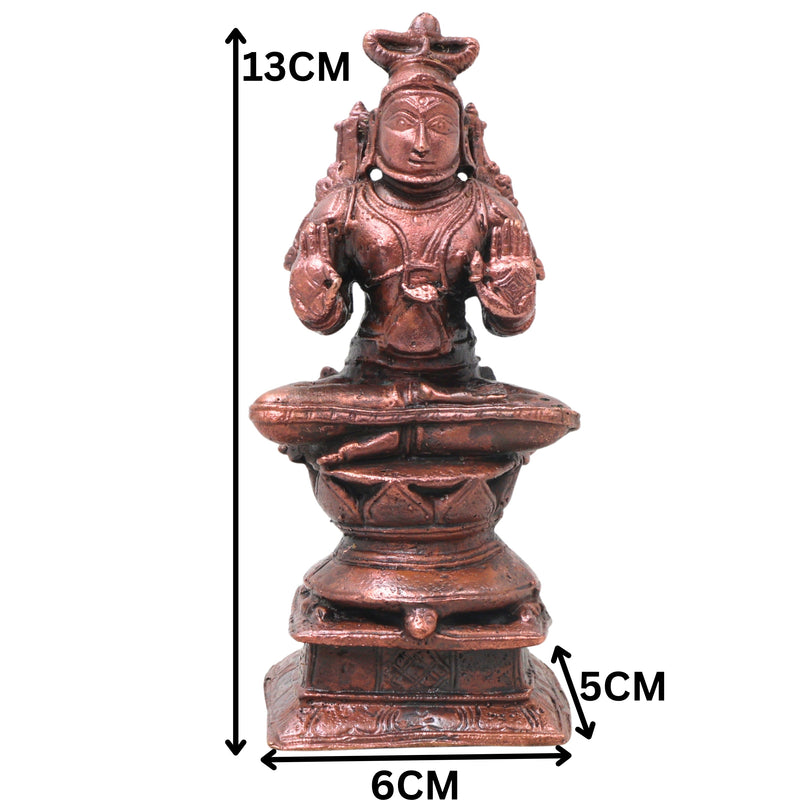Copper Agastya Maharshi Idol Handcrafted Agathiyar Sage Murti Traditional Chola Sculpture for Pooja & Gifting, Brown, 5 Inch, 1 Piece