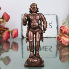 Copper Saint Manikkavasagar Idol Handmade Traditional Murti for Pooja, Home Decor & Spiritual Gifting, Brown, 4.5 Inch, 1 Piece