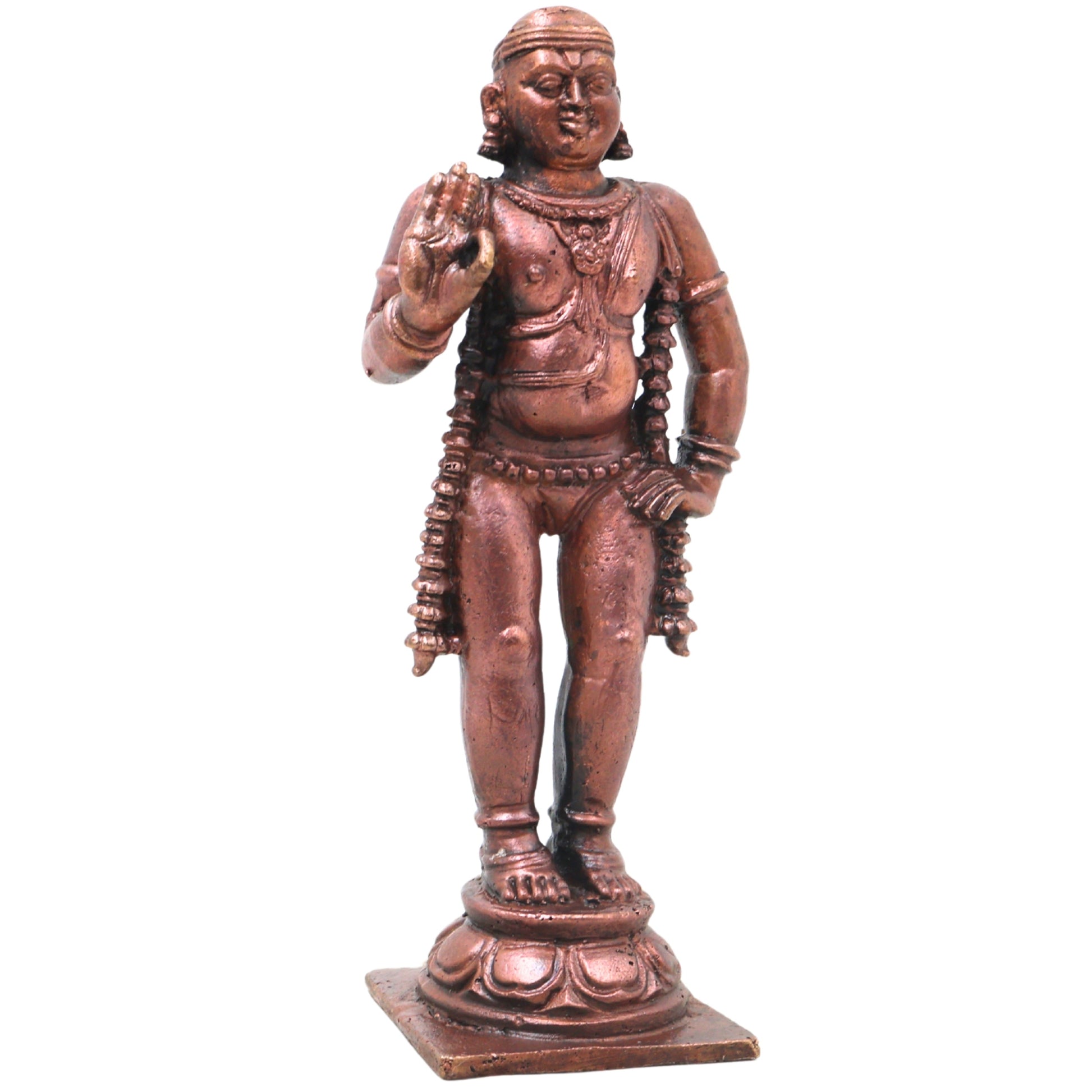 Copper Saint Manikkavasagar Idol Handmade Traditional Murti for Pooja, Home Decor & Spiritual Gifting, Brown, 4.5 Inch, 1 Piece