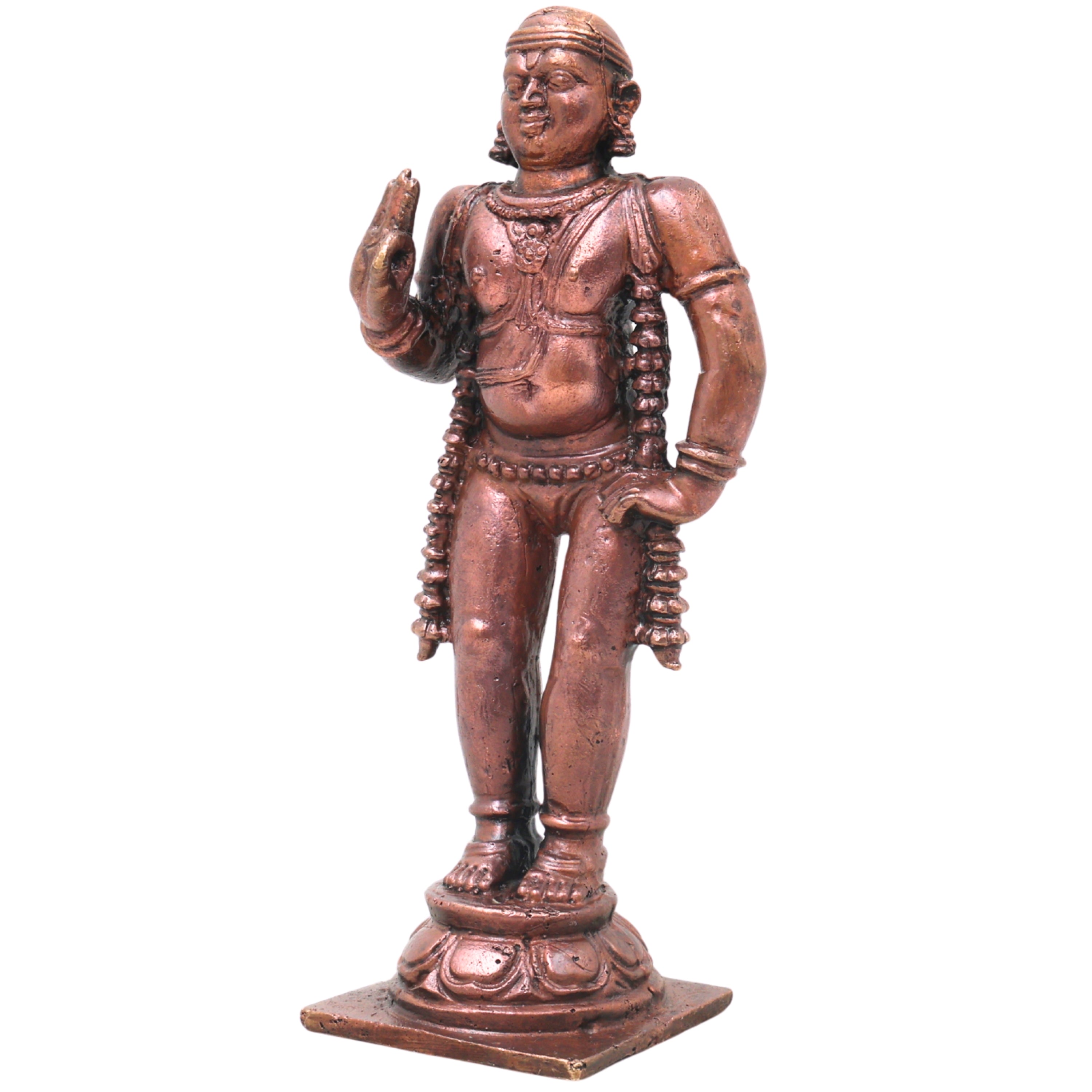 Copper Saint Manikkavasagar Idol Handmade Traditional Murti for Pooja, Home Decor & Spiritual Gifting, Brown, 4.5 Inch, 1 Piece