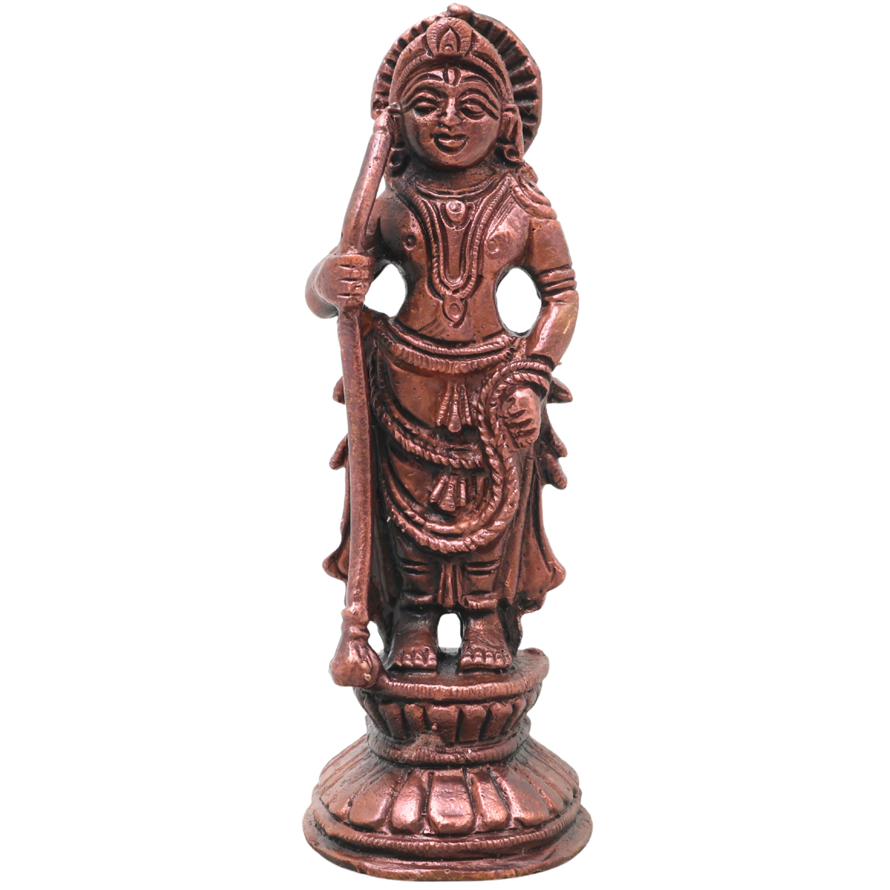Copper Udupi Krishna Idol Handcrafted Bala Gopala Murti Traditional Chola Style for Pooja, Decor & Gifting, Brown, 4.5 Inch, 1 Piece