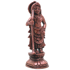 Copper Udupi Krishna Idol Handcrafted Bala Gopala Murti Traditional Chola Style for Pooja, Decor & Gifting, Brown, 4.5 Inch, 1 Piece