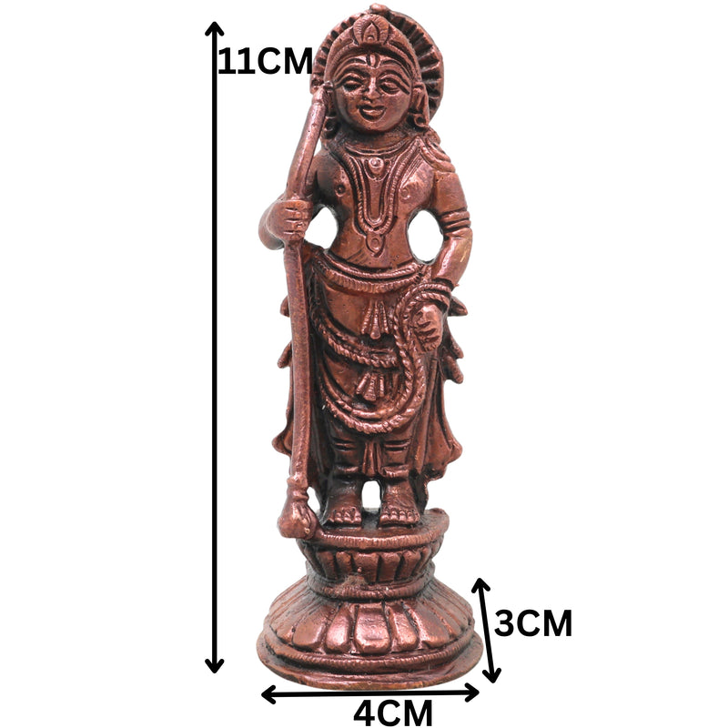 Copper Udupi Krishna Idol Handcrafted Bala Gopala Murti Traditional Chola Style for Pooja, Decor & Gifting, Brown, 4.5 Inch, 1 Piece