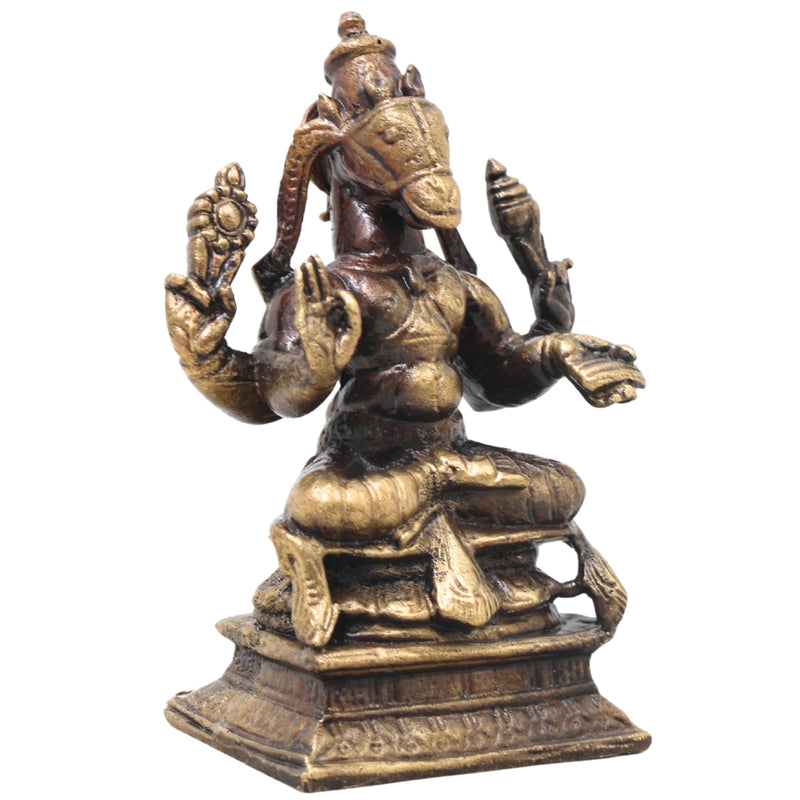 Brass Hayagriva Idol Handcrafted Traditional Chola Style, Sri Hayagreeva Vishnu Murti for Pooja, Decor & Gifting, Gold, 3.5 Inch, 1 Piece