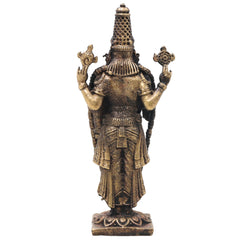 Handcrafted Brass Venkateshwara Idol, Tirupati Balaji Srinivasa Murti for Pooja, Home Decor & Gifting, Gold, 4.5 Inch, 1 Piece