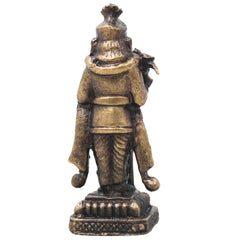 Brass Raja Murugan Idol, Handcrafted Subramanya Swamy Karthikeya Murti for Pooja, Decor & Gifting, Gold, 2 Inch, 1 Piece