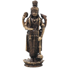 Brass Vishnu Narayana Murti Handcrafted Traditional Chola Style Idol for Pooja Home Decor & Spiritual Gifting, Gold, 2.5 Inch, 1 Piece