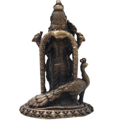 Brass Kartikeya Idol Handcrafted Murugan Subrahmanya Skanda Murti Traditional Chola Pooja Decor Gift Statue, Gold, 1.5 Inch, 1 Piece