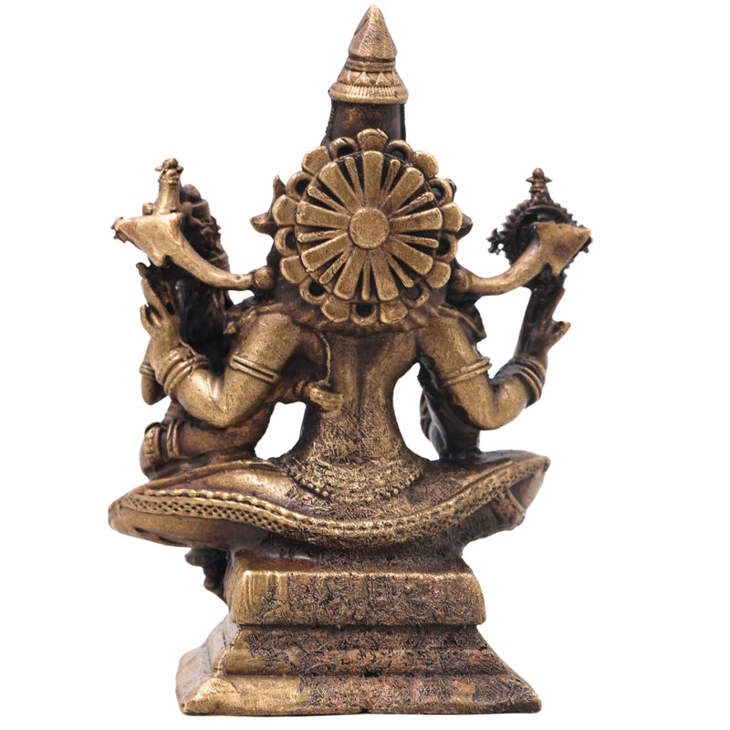 Brass Lakshmi Narasimha Idol Handcrafted Traditional Narahari Murti for Pooja Home Decor Temple Gifting, Gold, 2.5 Inch, 1 Piece