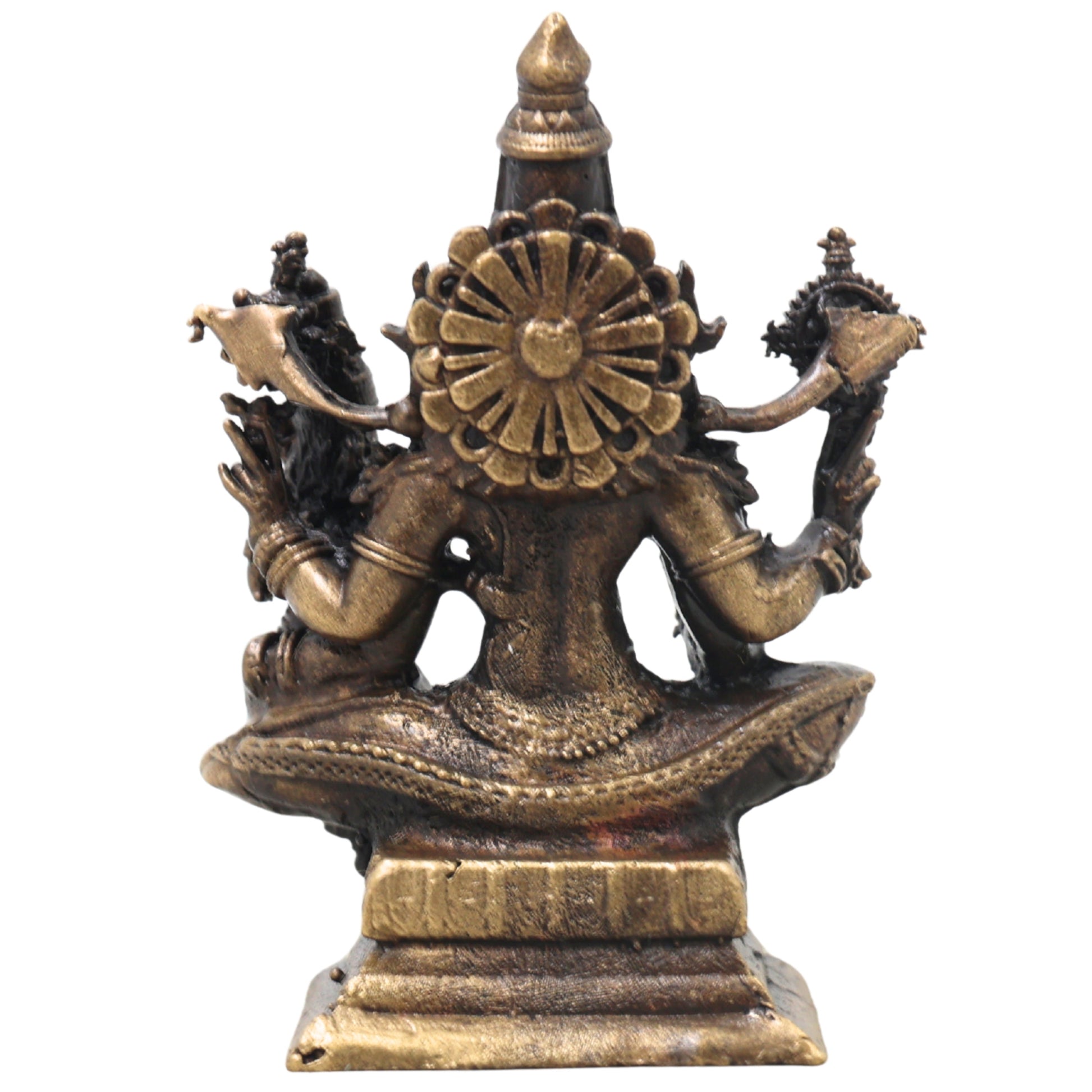 Brass Lakshmi Narasimha Idol, Handcrafted Traditional Narahari Swamy Murti for Pooja, Home Decor & Gifting, Gold, 5 Inch, 1 Piece