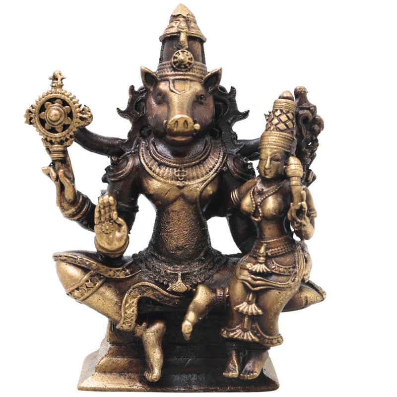 Brass Lakshmi Narasimha Idol, Handcrafted Traditional Narahari Murti for Pooja, Home Decor & Spiritual Gifting, Gold, 3 Inch, 1 Piece