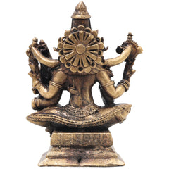 Brass Lakshmi Narasimha Idol, Handcrafted Traditional Narahari Murti for Pooja, Home Decor & Spiritual Gifting, Gold, 3 Inch, 1 Piece