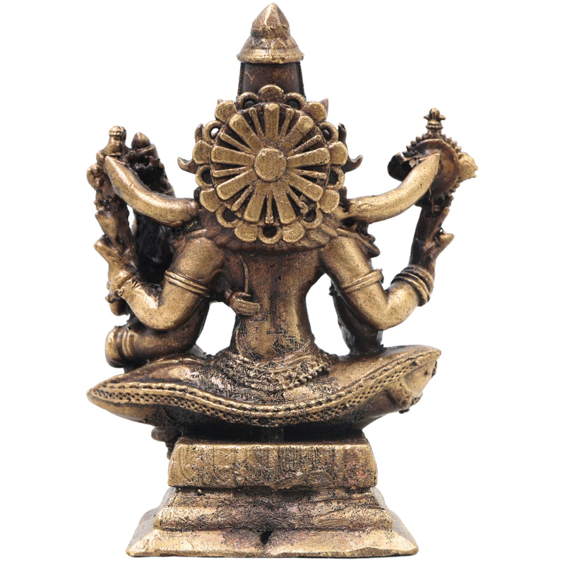Brass Lakshmi Narasimha Idol, Handcrafted Traditional Narahari Murti for Pooja, Home Decor & Spiritual Gifting, Gold, 3 Inch, 1 Piece