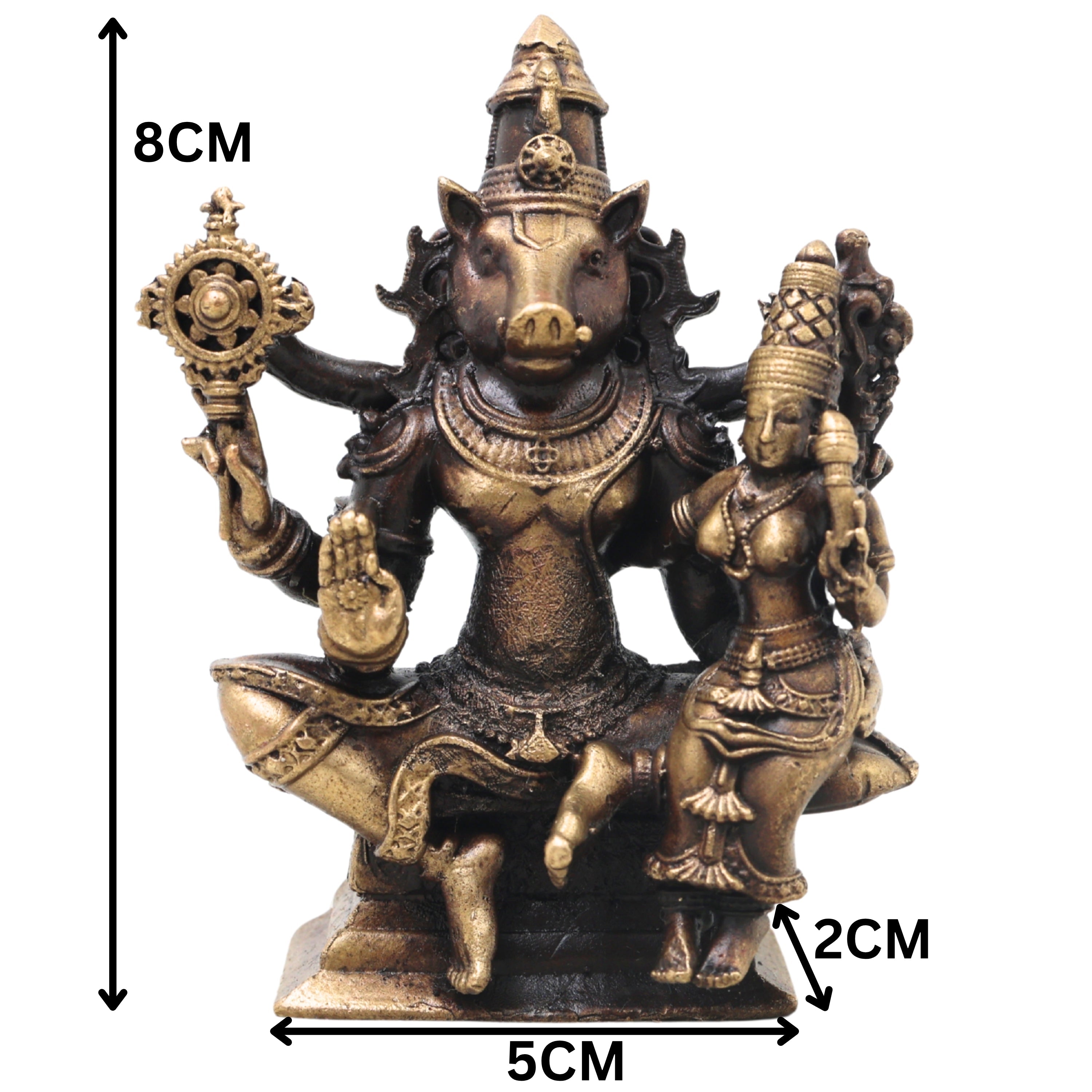 Brass Lakshmi Narasimha Idol, Handcrafted Traditional Narahari Murti for Pooja, Home Decor & Spiritual Gifting, Gold, 3 Inch, 1 Piece