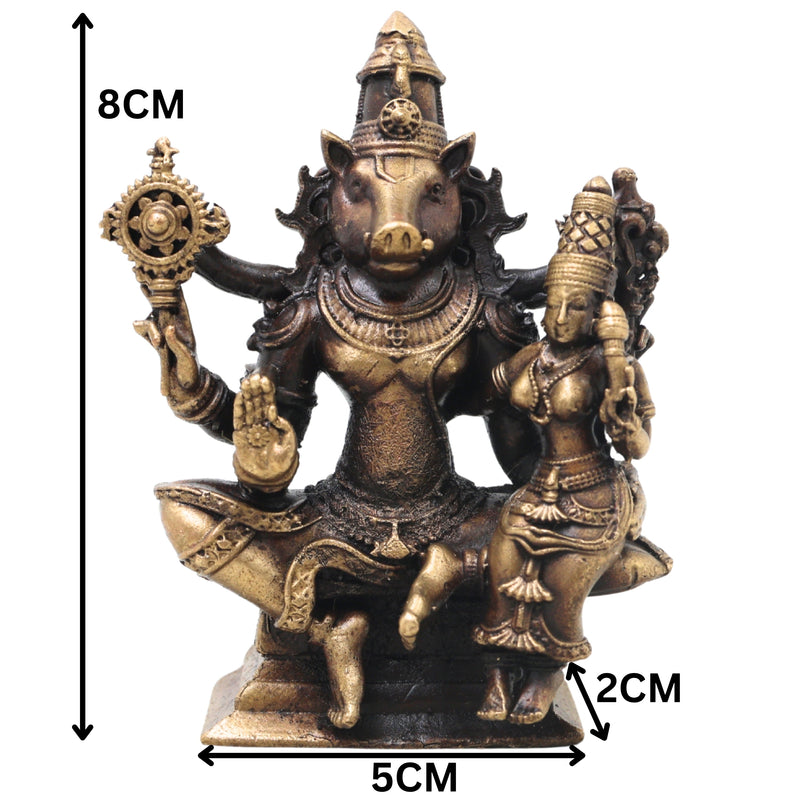 Brass Lakshmi Narasimha Idol, Handcrafted Traditional Narahari Murti for Pooja, Home Decor & Spiritual Gifting, Gold, 3 Inch, 1 Piece