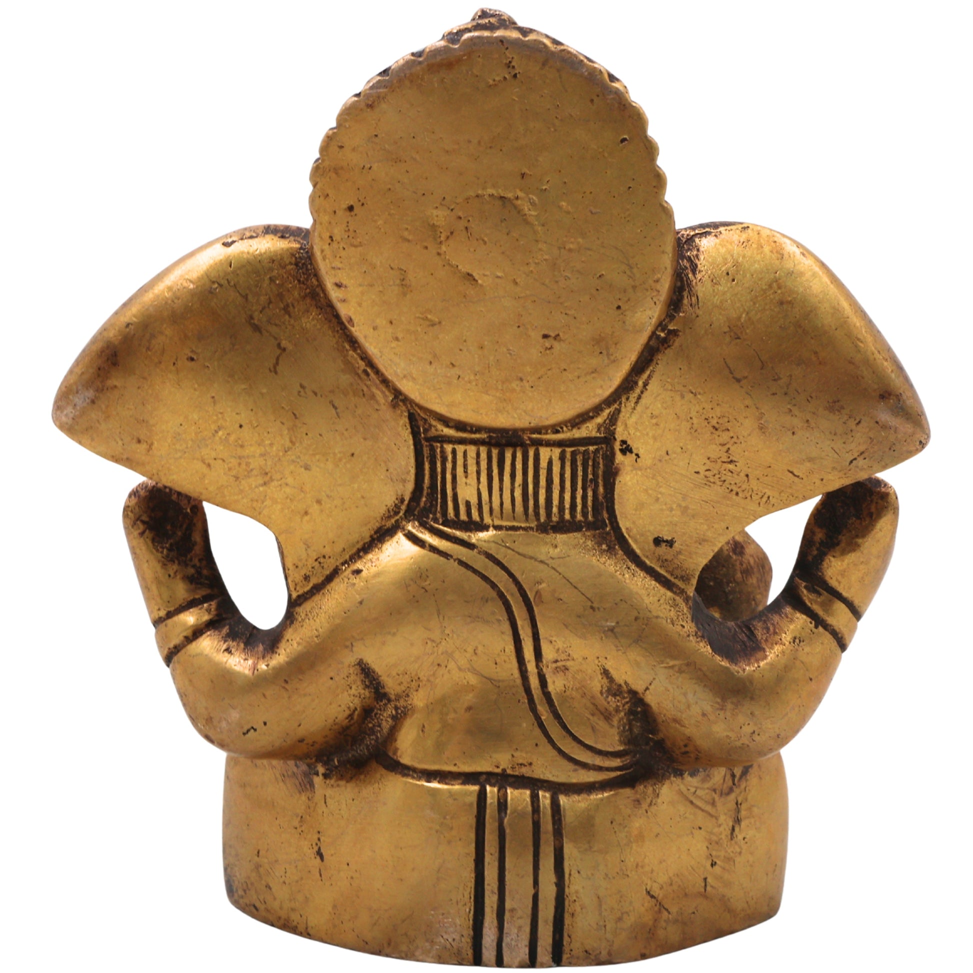 Brass Ganapati Idol Handcrafted Traditional Vinayaka Murti for Pooja, Home Decor, Vastu & Spiritual Gifting, Gold, 3.5 Inch, 1 Piece