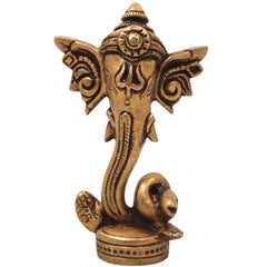 Brass Ganapati Vinayaka Idol Handcrafted Traditional Chola Style Murti for Pooja Home Decor & Gifting, Gold, 4.5 Inch, 1 Piece