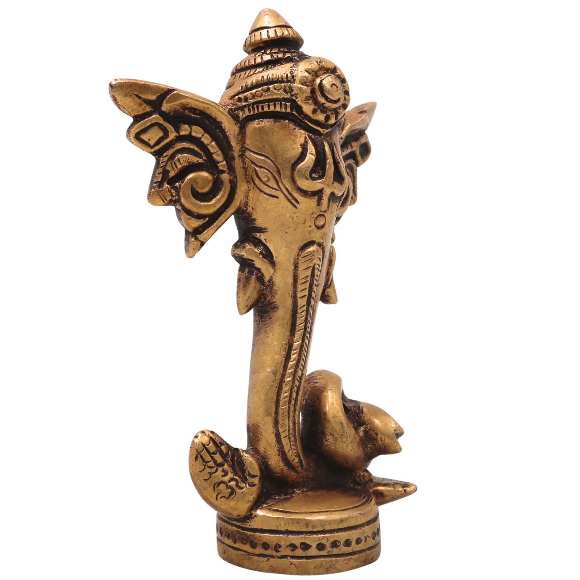 Brass Ganapati Vinayaka Idol Handcrafted Traditional Chola Style Murti for Pooja Home Decor & Gifting, Gold, 4.5 Inch, 1 Piece