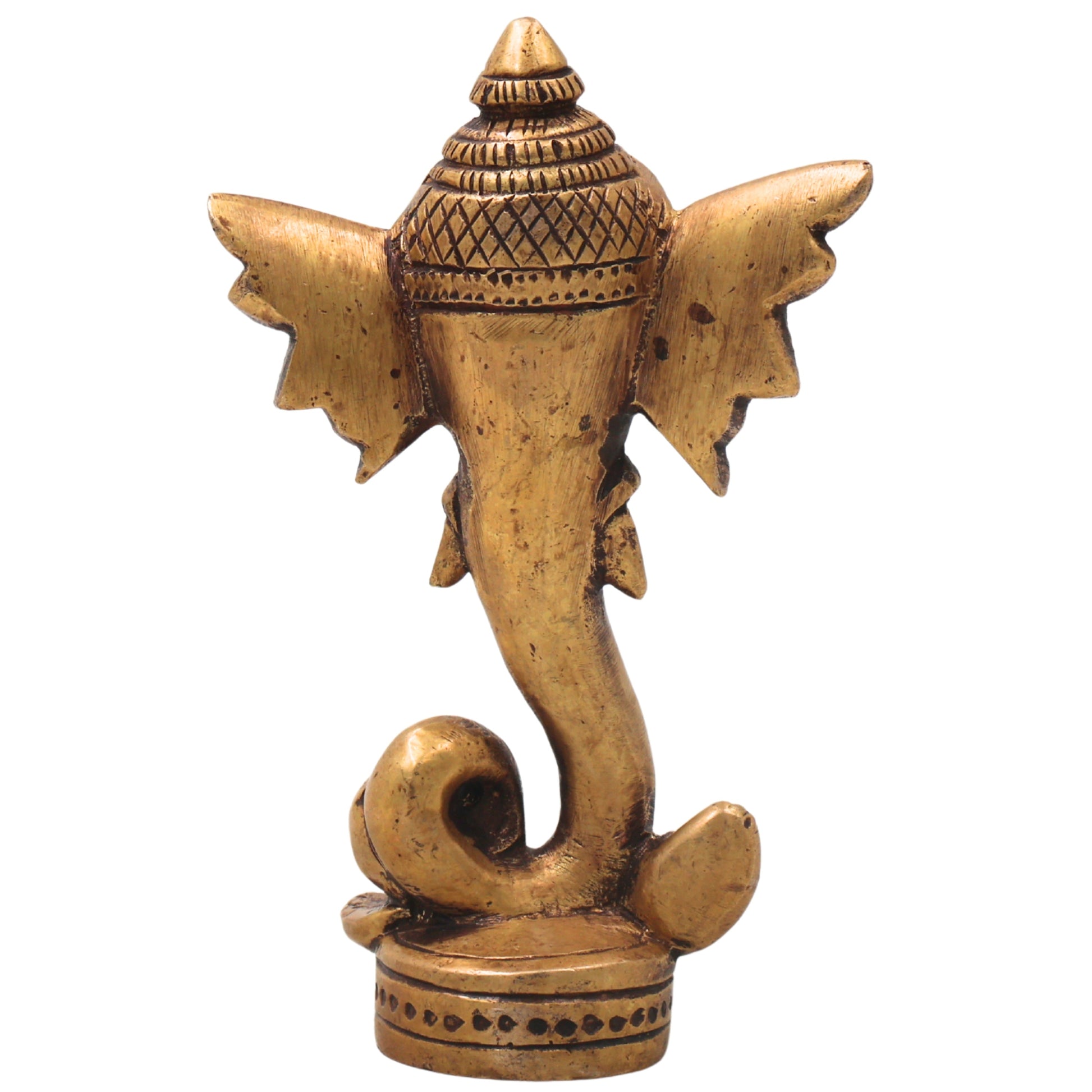 Brass Ganapati Vinayaka Idol Handcrafted Traditional Chola Style Murti for Pooja Home Decor & Gifting, Gold, 4.5 Inch, 1 Piece