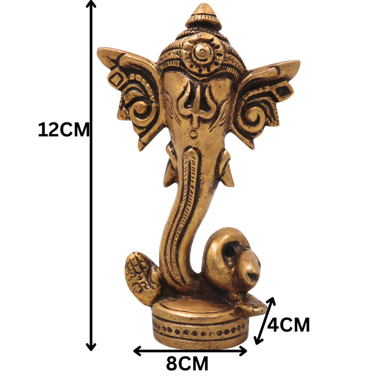 Brass Ganapati Vinayaka Idol Handcrafted Traditional Chola Style Murti for Pooja Home Decor & Gifting, Gold, 4.5 Inch, 1 Piece