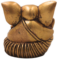 Brass Ganapati Idol Handcrafted Traditional Chola Style Vinayaka Murti for Pooja Home Decor & Gifting, Gold, 3 Inch, 1 Piece