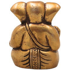 Brass Ganapati Ganesha Idol Handcrafted Traditional Chola Style Murti for Pooja Home Decor & Gifting, Gold, 3 Inch, 1 Piece