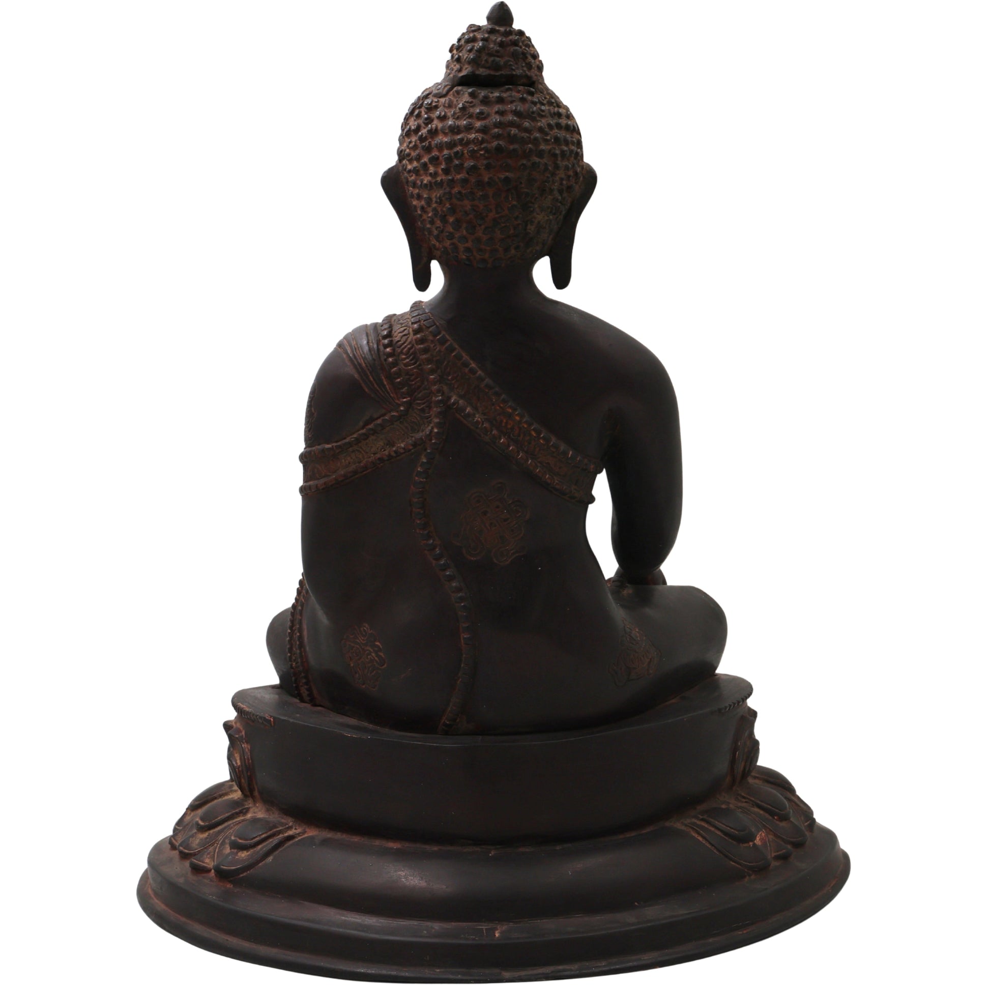 Brass Gautama Buddha Idol Statue HandcraftedTraditional Spiritual Decor for Pooja Home Decoration & Gifting, Brown, 15.5 Inch, 1 Piece