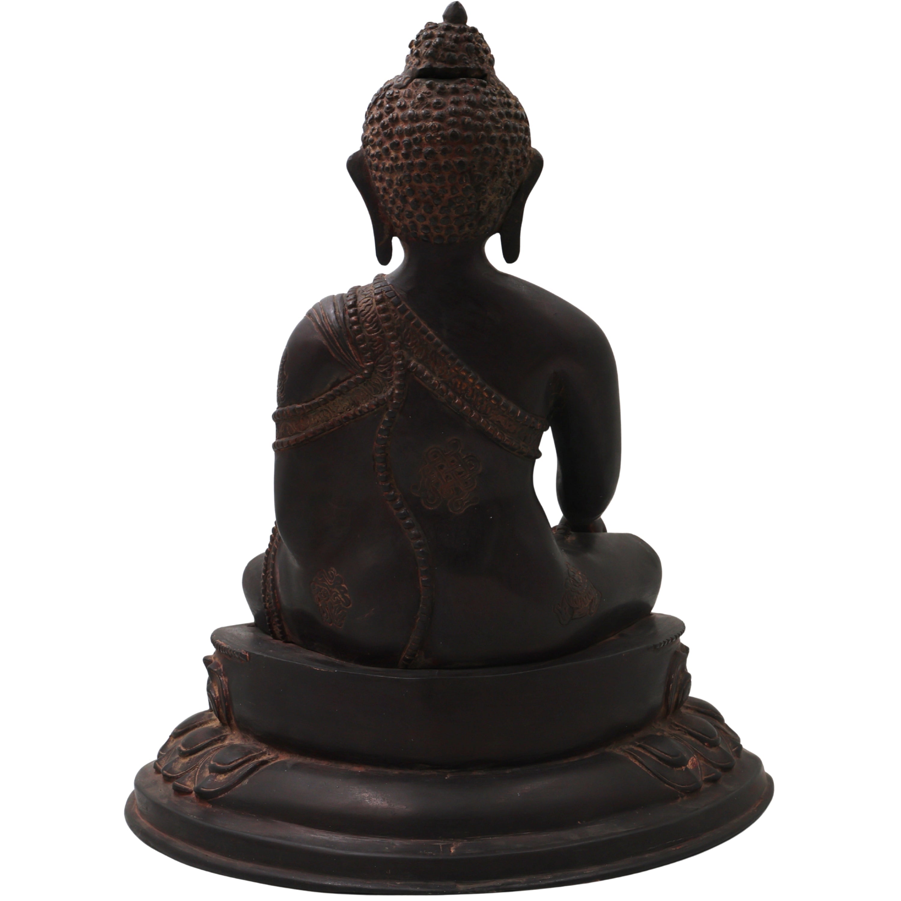 Brass Gautama Buddha Idol Statue HandcraftedTraditional Spiritual Decor for Pooja Home Decoration & Gifting, Brown, 15.5 Inch, 1 Piece