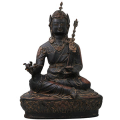 Brass Guru Idol Murti Statue, Handcrafted Sadguru Gurudev Traditional Chola Pooja Home Decor Gift, Black, 19.5 Inch, 1 Piece