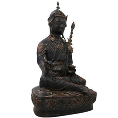 Brass Guru Idol Murti Statue, Handcrafted Sadguru Gurudev Traditional Chola Pooja Home Decor Gift, Black, 19.5 Inch, 1 Piece