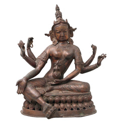 Brass Vasudhara Deer Idol Statue, Handcrafted Traditional Prosperity Murti for Vastu, Home Decor & Gifting, Brown, 16 Inch, 1 Piece