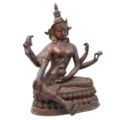 Brass Vasudhara Deer Idol Statue, Handcrafted Traditional Prosperity Murti for Vastu, Home Decor & Gifting, Brown, 16 Inch, 1 Piece